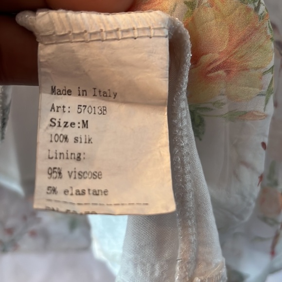 Cream Floral Sheer Sleeveless Top Size M - Picture 10 of 10